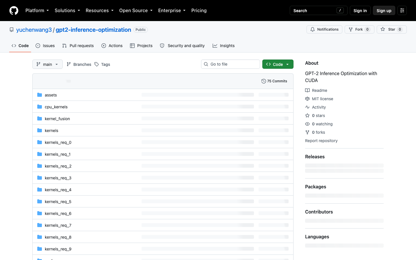 GitHub preview for yuchenwang3/gpt2-inference-optimization